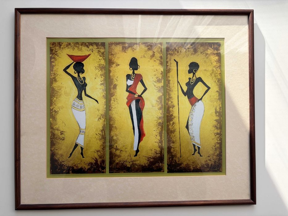 Tablou decorativ stil african – înrămat, ramă de calitate