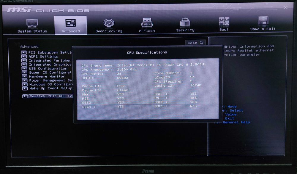 KIT i5 6402P 2.80GHz + MSI H110M-Pro vh + 8gb ddr4 + Cooler