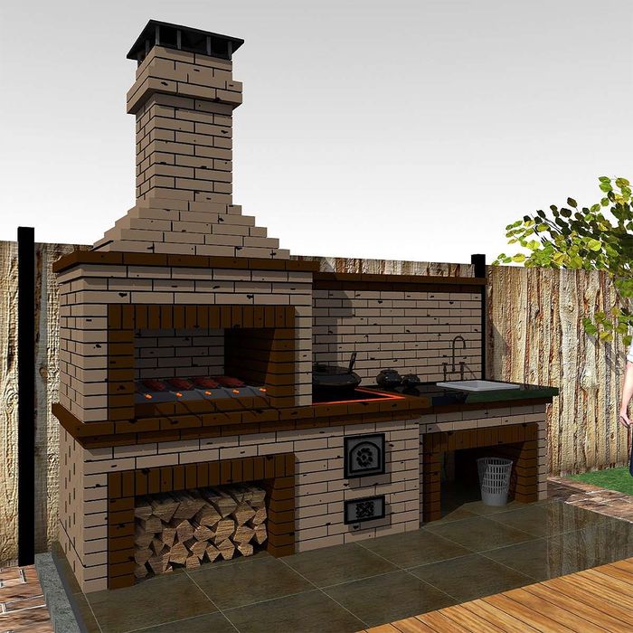 Каменщик барбекю казан мангал