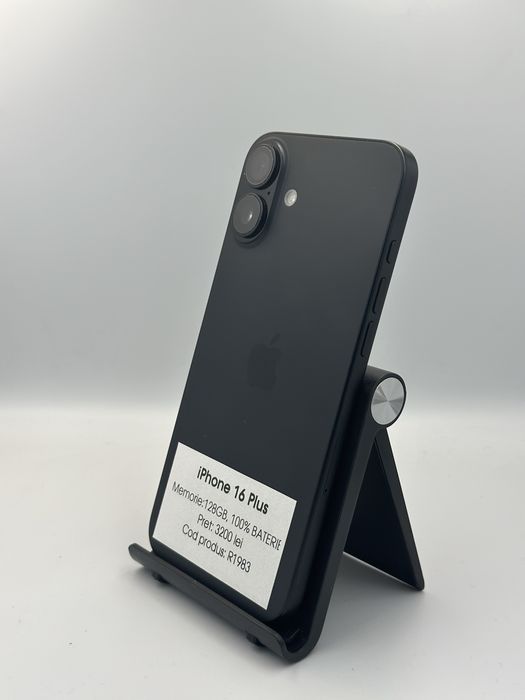 Iphone 16 Plus - 128GB, 100% baterie, 1 an garantie