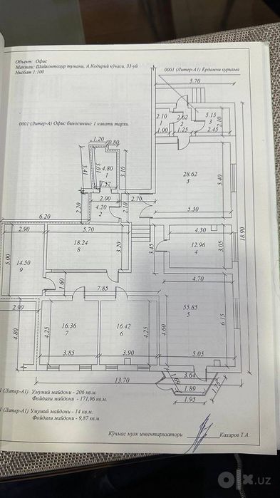 Продается Нежилое Помещение 695 м2 ул.Абдулла Кадыри, гостиница Ramada
