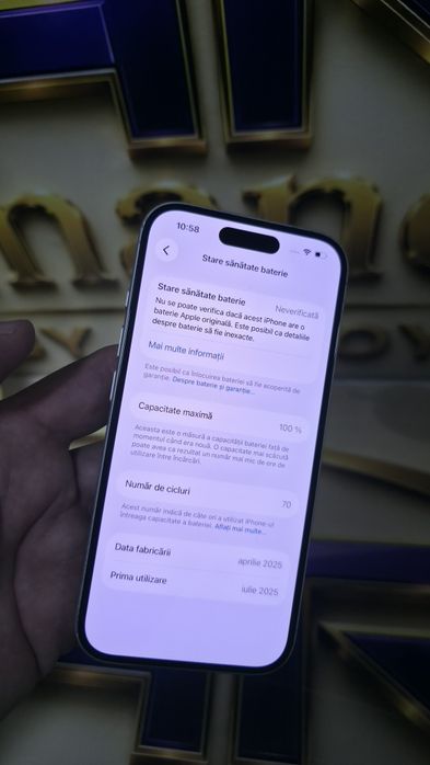 iPhone 16 White 5G 128GB Baterie:100% Schimbată.