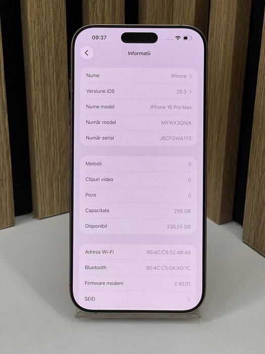Iphone 16 Pro Max 256Gb 87% baterie Garantie / Factura #59092