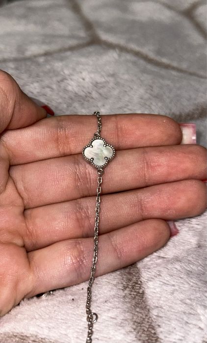 Set brațară si cercei argint stil Van Cleef