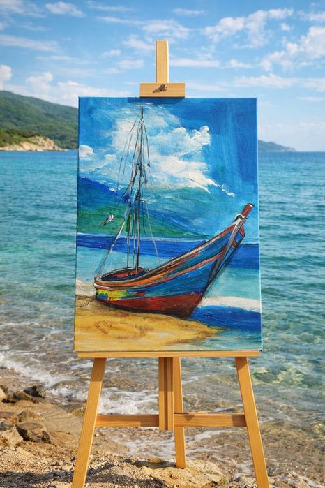 Лодката“ Акрил върху платно