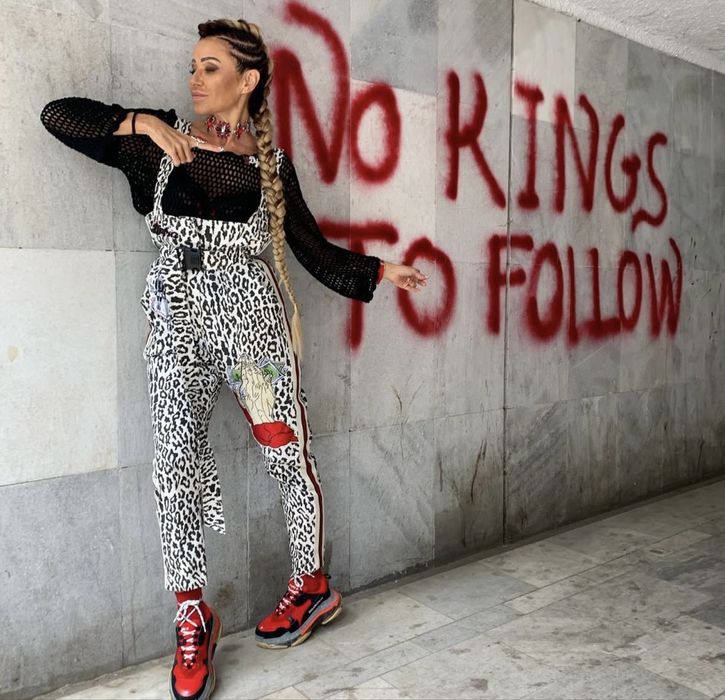 Панталон с висока талия и тиранти - гащеризон Джофра Djofra