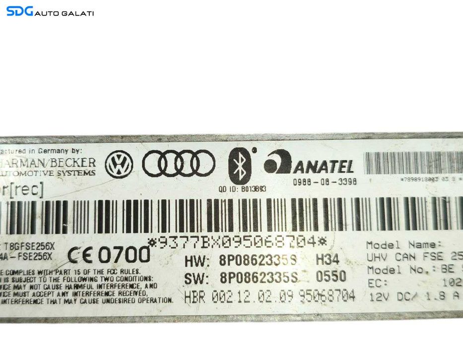 Unitate Modul Calculator Bluetooth Audi A4 B7 2004 - 2008 Cod 8P0862335S [LR1213]