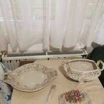 Centru de masa cu capac si platou si portelan