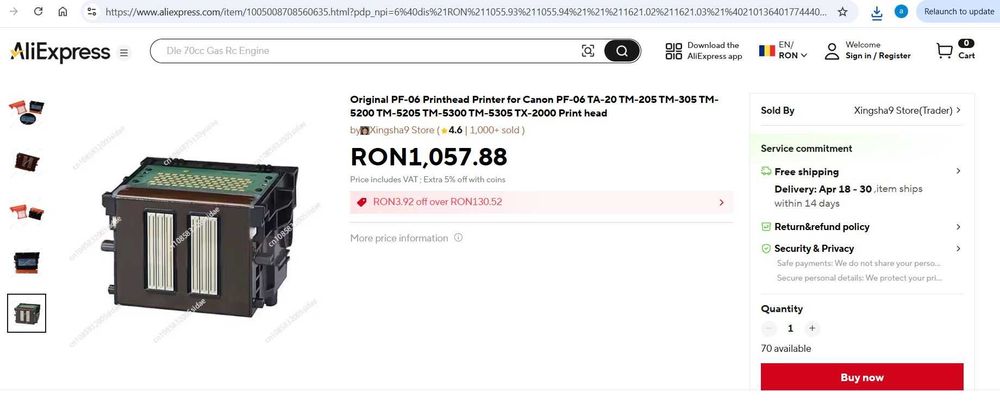 Plotter canon imageprograf tm 200