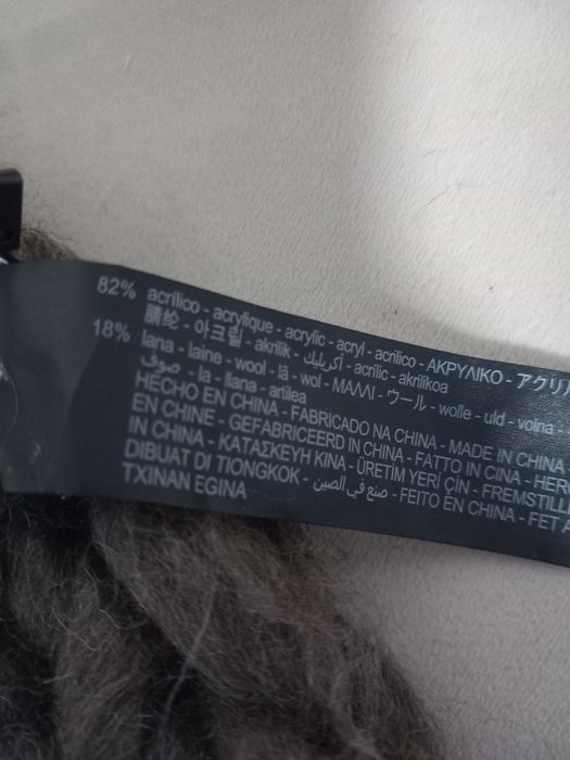 Fular lung împletit din mix de lana maro ciocolatiu Zara