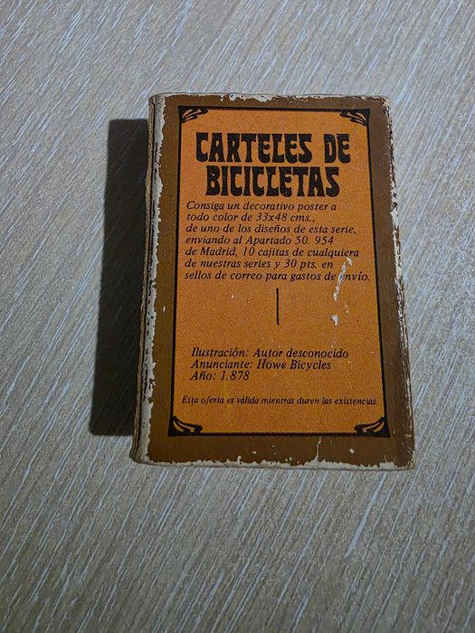 Стар колекционерски испански кибрит Carteles de Bicicletas