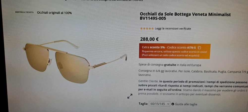 Ochelarii soare de lux Barbati Bottega Veneta Italy Prod nou