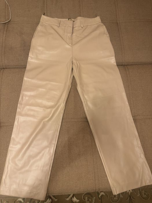 Бежевые Кожаные штаны
