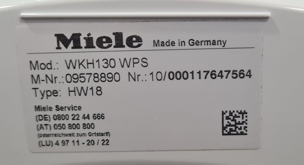 ТОП Пералня Miele W1 WKE130 8кг 1600обр А+++