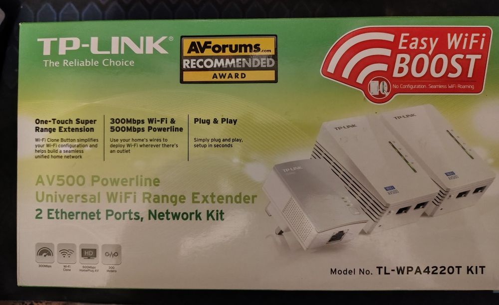 Кит - интернет през ел. мрежата с 2 броя Power Line TP-Link TL-WPA4220