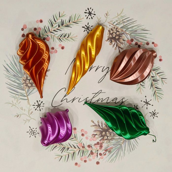 Globuri pentru bradul de Craciun printate 3D