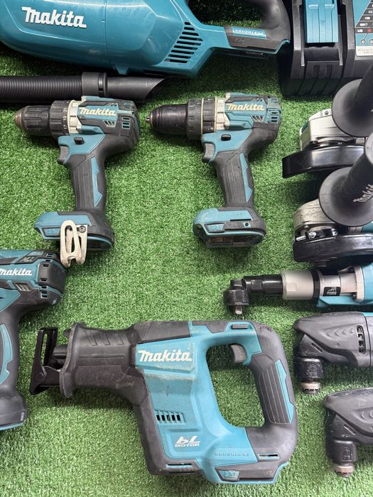 Makita 18v ъглошлайф/винтоверт/прахосмукачка/лампа/батерии/зарядно