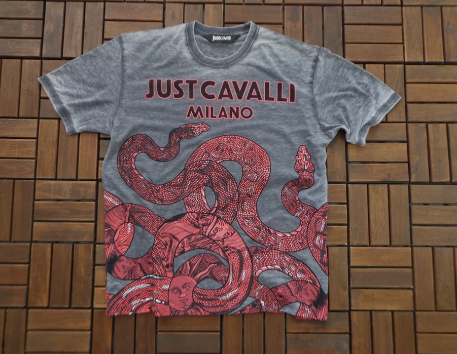 Мъжка тениска Just Cavalli T-Shirt With Logo And Snakes 
мъжка тениска