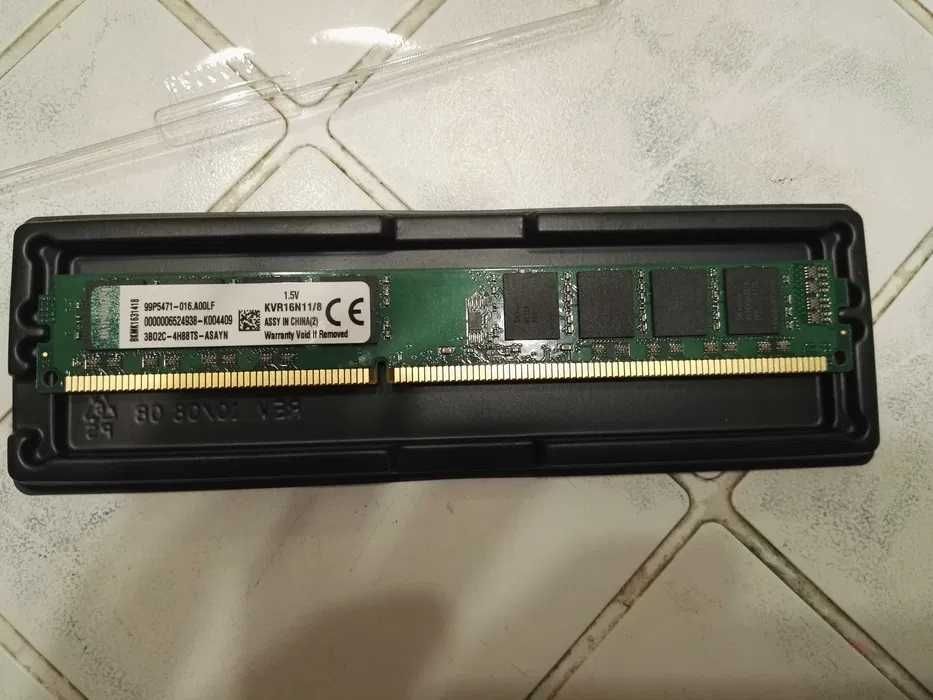 Рам памет KINGSTON 8GB DDR3, 1600MHz, RAM, KVR16N118,memory двустранна