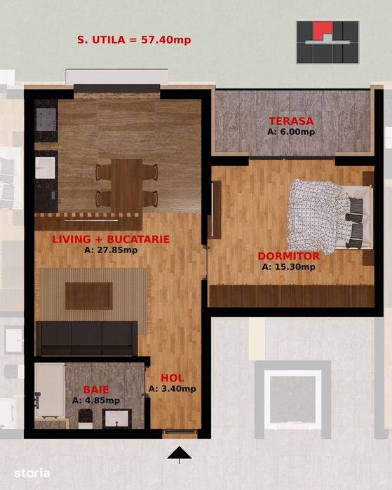 Apartament 2 camere la 1,5 km de Buc, TVA inclus. 2