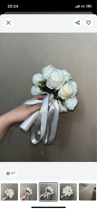 Свадебный букет и фата