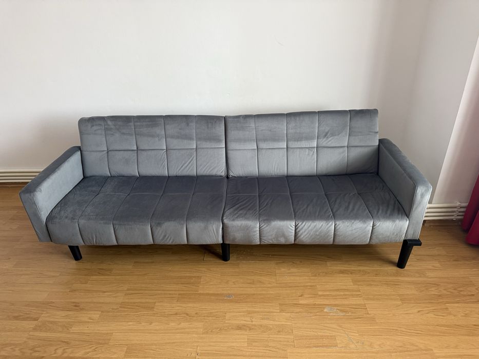 vidaXL Canapea Extensibilă Pat de Oaspeți Canapea Pat cu Funcție de Dormit 2-în-1 Canapea 2 Locuri