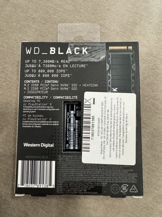 SSD WD Black SN850X Heatsink 1TB ( cu garantie Altex ) pentru Playstation