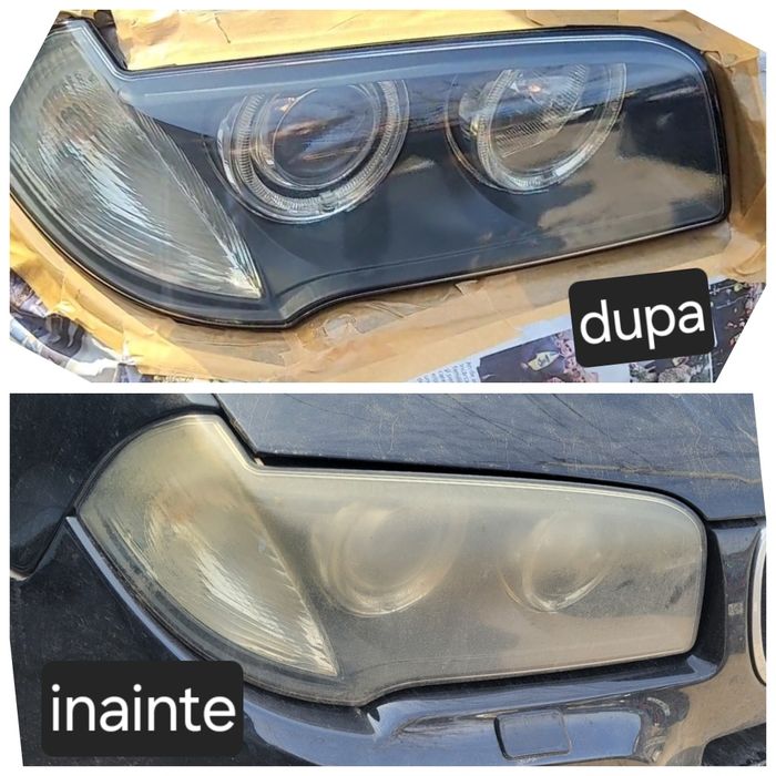 Polish faruri matuite. Polis auto. Reconditionare faruri ingalbenite