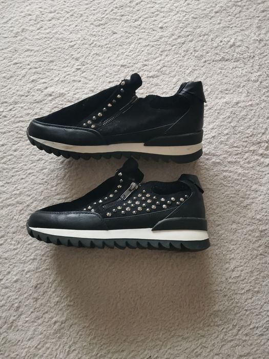 Sneakers tenisi noi dama Northstar piele negri tinte