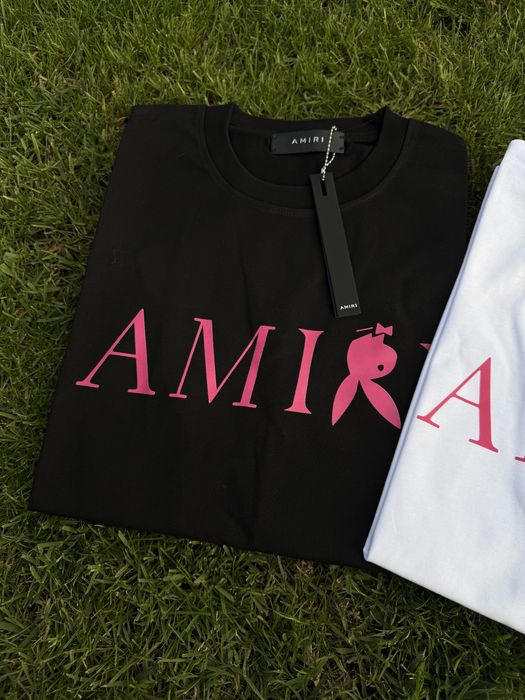 Tricou Amiri PlayBoy Alb si Negru