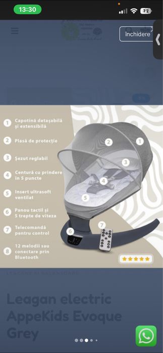 Vand balansoare electric perfect pentru relaxarea lui bebe si calmarea