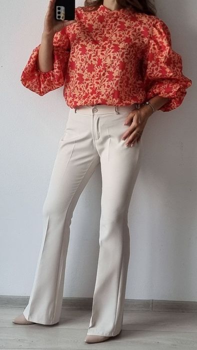 Compleu dama pantaloni stofa si camasa bumbac