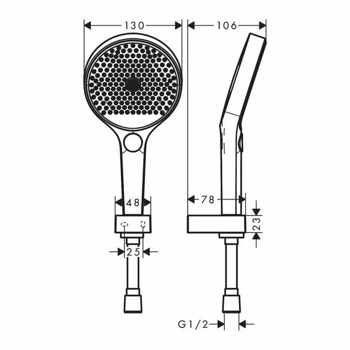 Set de dus Hansgrohe Rainfinity 130 cu para de dus Select 3jet , agatatoare si furtun 125cm, alb mat  NOU