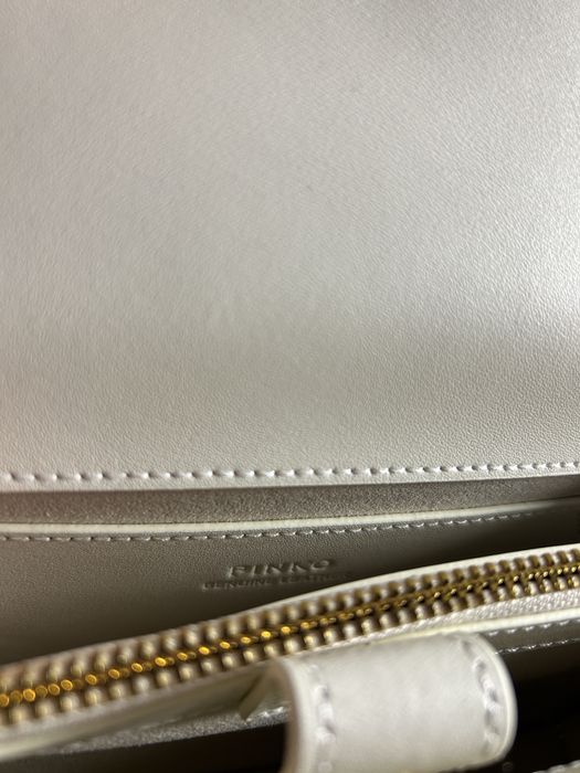 Geanta Pinko Nappa Leather White cream