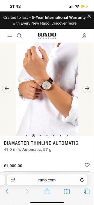 Rado diamaster ceramic placat cu aur