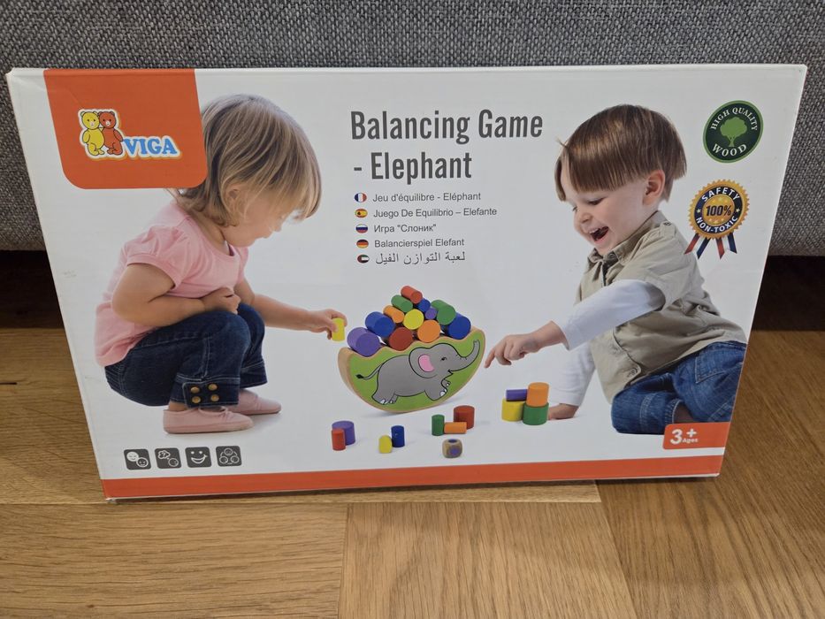 Дървена игра за баланс – Слон от VIGA Toys