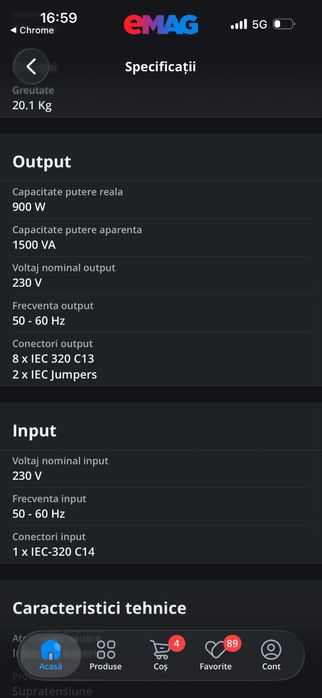 UPS APC Smart-UPS C1500 BATERII NOI 230V, Stare perfecta