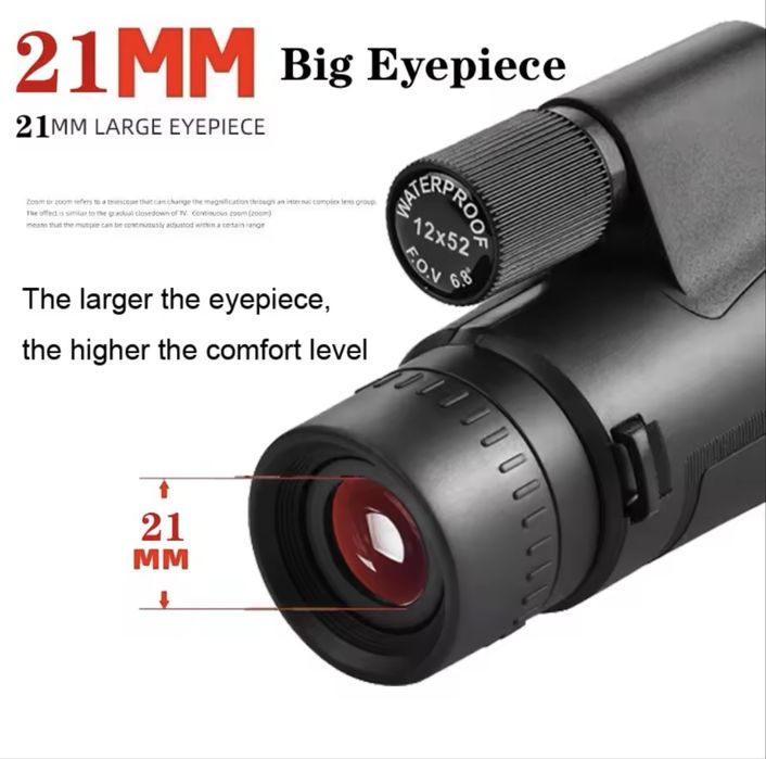 Telescop monocular  12x52,unghi larg,monoclu rezistent la ceață !