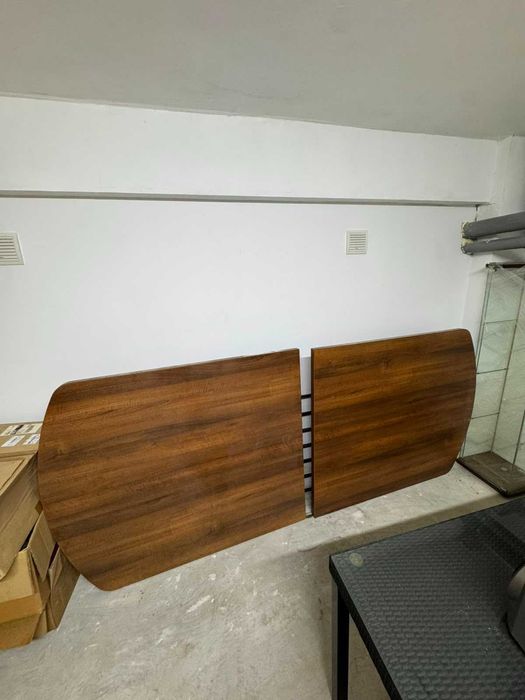 Masă lemn masiv 250x120 cm cu picioare din fier – foarte solidă