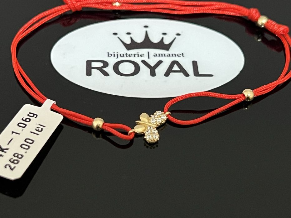 Bijuteria Royal CB : Bratara cu snur bile aur 14k 1,06 grame