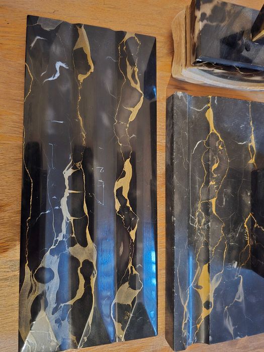 Set birou ART DECO marmura neagra cu auriu EGZ (Ernst Georg Z