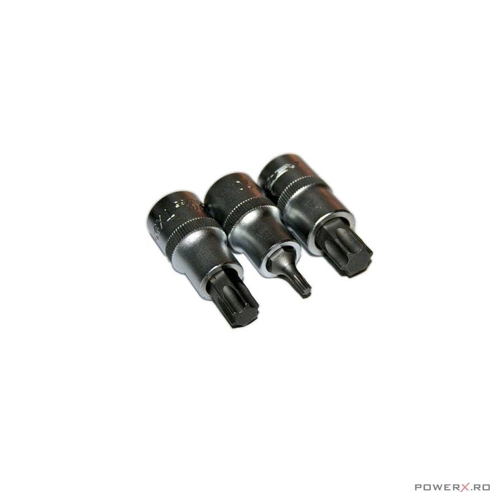 Set chei tubulare tip torx, TX20 - TX60, 1/2", 9 piese, Asta