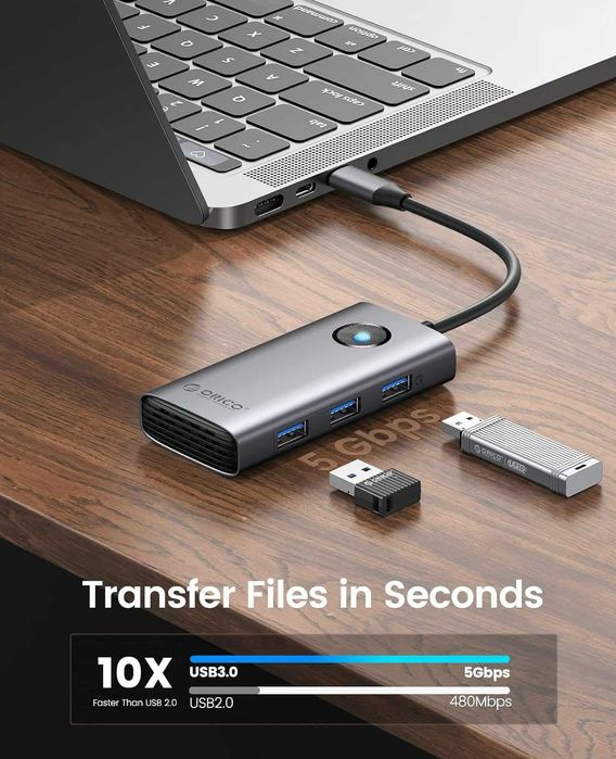 ORICO USB-C 6 in 1  - 4K HDMI, 100W PD, 2.5G Ethernet and 3 USB3.0