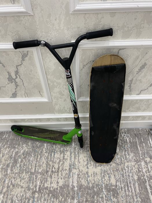 самокат и скейтборд