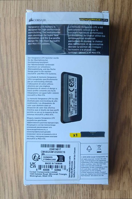 Memorie RAM Corsair Vengeance LPX Black 8GB DDR4 3200MHz CL16