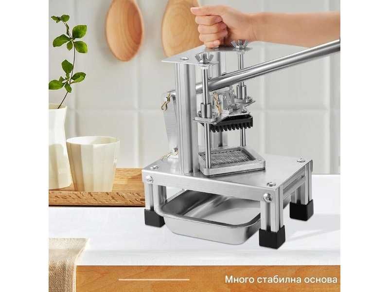 Ръчна Машина за Рязане на Картофи с 3 Размера Ножове Tnamdan