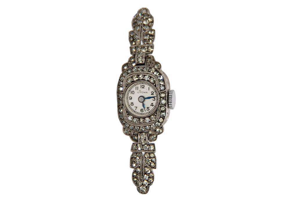 Vand ceas dama art-deco Stowa cu diamante