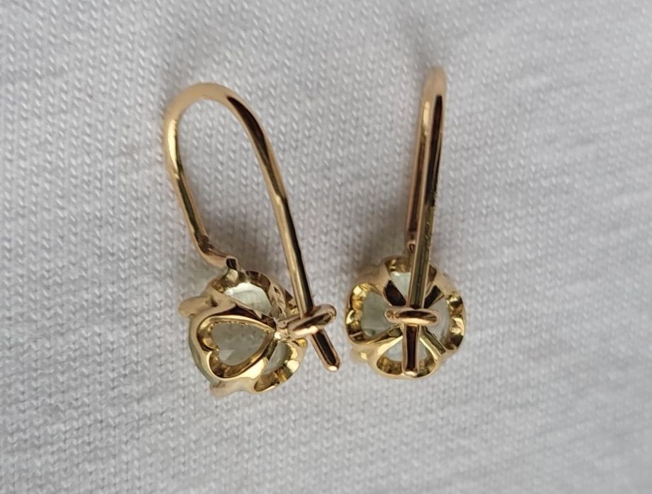 Cercei aur galben 14k ametist natura creat nanual