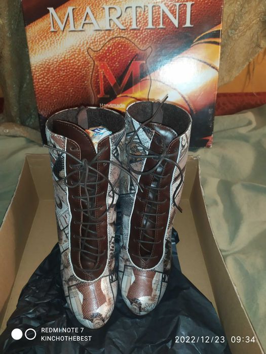 Боти с висок ток № 38 естествена кожа цена по договаряне