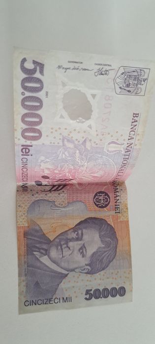Bancnotă 50000 lei din anul 2001